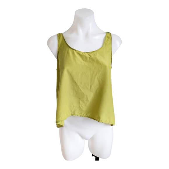 KBF Womens Size Small Top Blouse Olive Green Scoop Neck Sleeveless - Picture 1 of 13